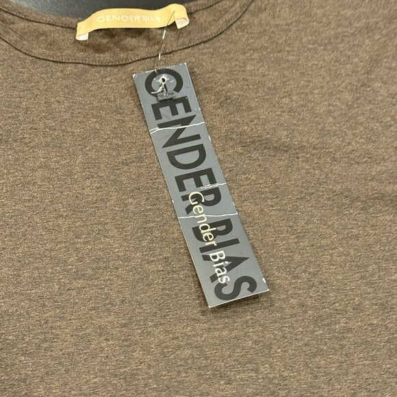 NWT Gender Bias Sienna Brown Short Sleeve Capsule Shirt Top Womens Size Large - Picture 5 of 10